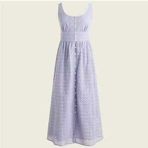 J. Crew Button Front Eyelet Dress with pockets worn Twice! Classic dress!